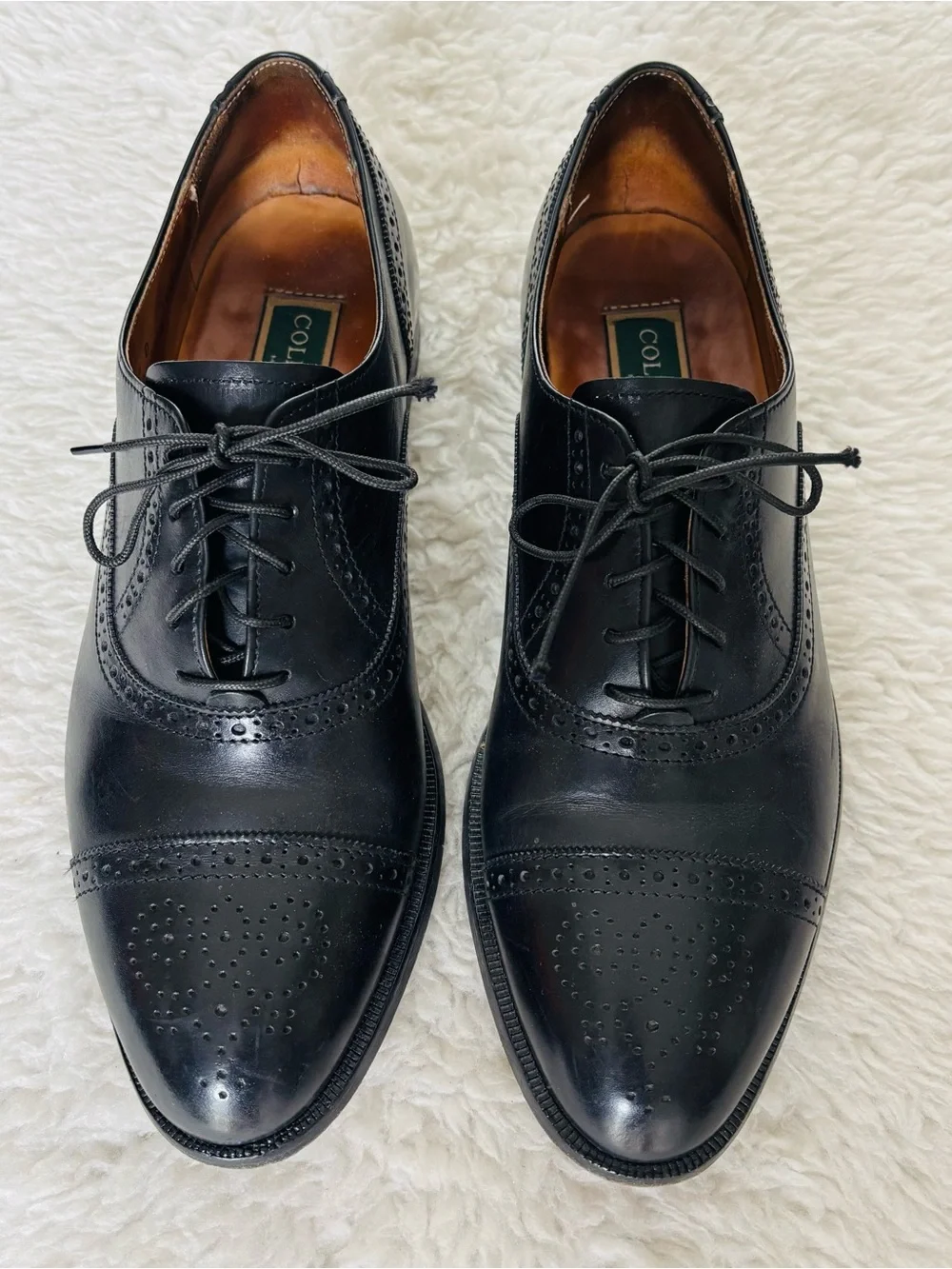 Cole Haan Black leather Lace up Oxfords Shoes size 10.5 D